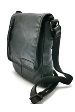 HillBurry Leren tassen - HillBurry Schoudertas Gewassen Leer zwart