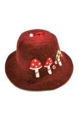 Trukado Miscellaneous - Felt hat - Sauna cap Mushrooms and Ladybug bordeaux