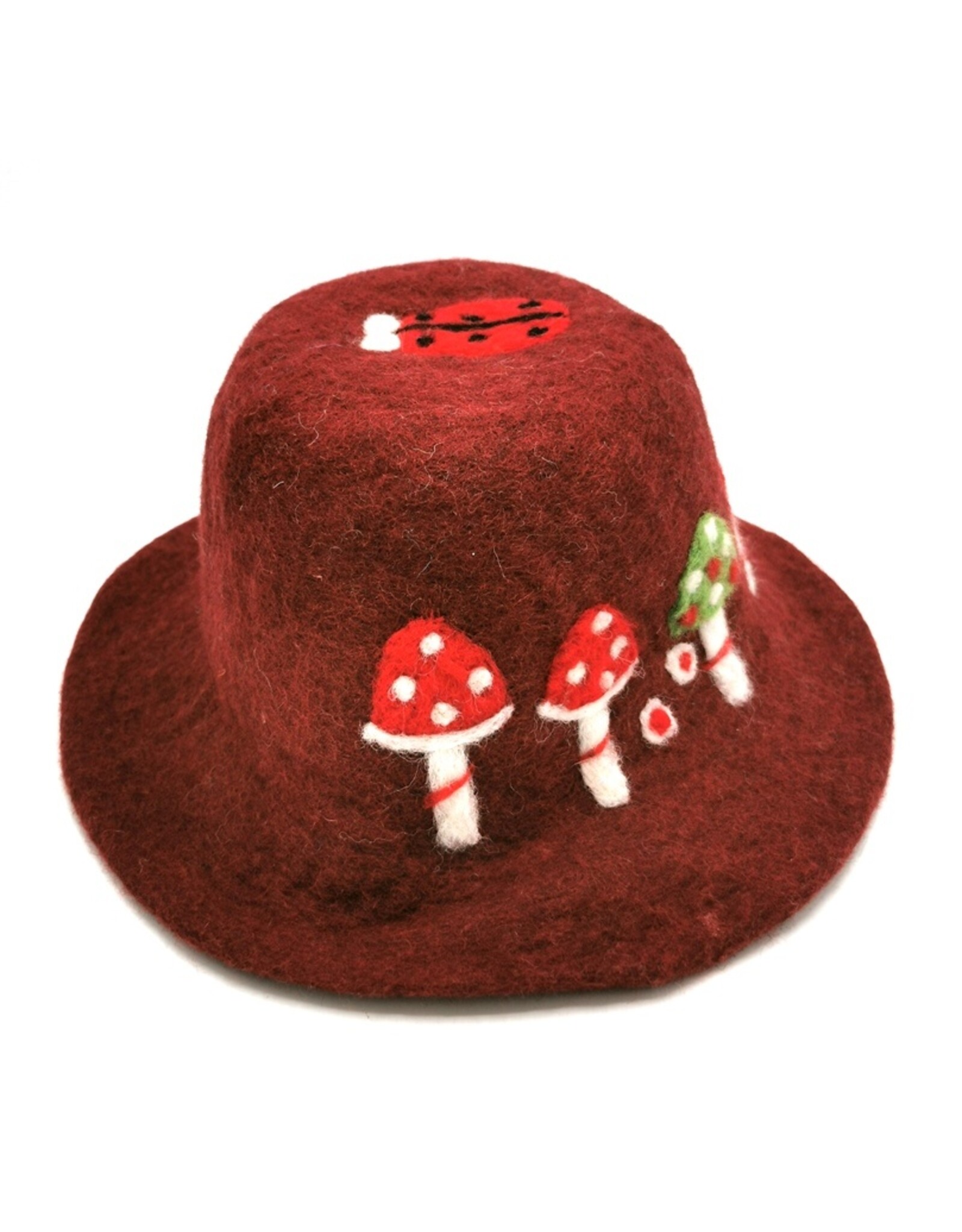 Trukado Miscellaneous - Felt hat - Sauna cap Mushrooms and Ladybug bordeaux