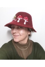 Trukado Miscellaneous - Felt hat - Sauna cap Mushrooms and Ladybug bordeaux