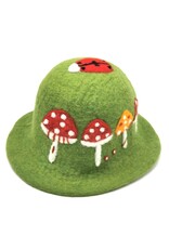 Trukado Miscellaneous - Felt hat - Sauna cap Mushrooms & Ladybug green