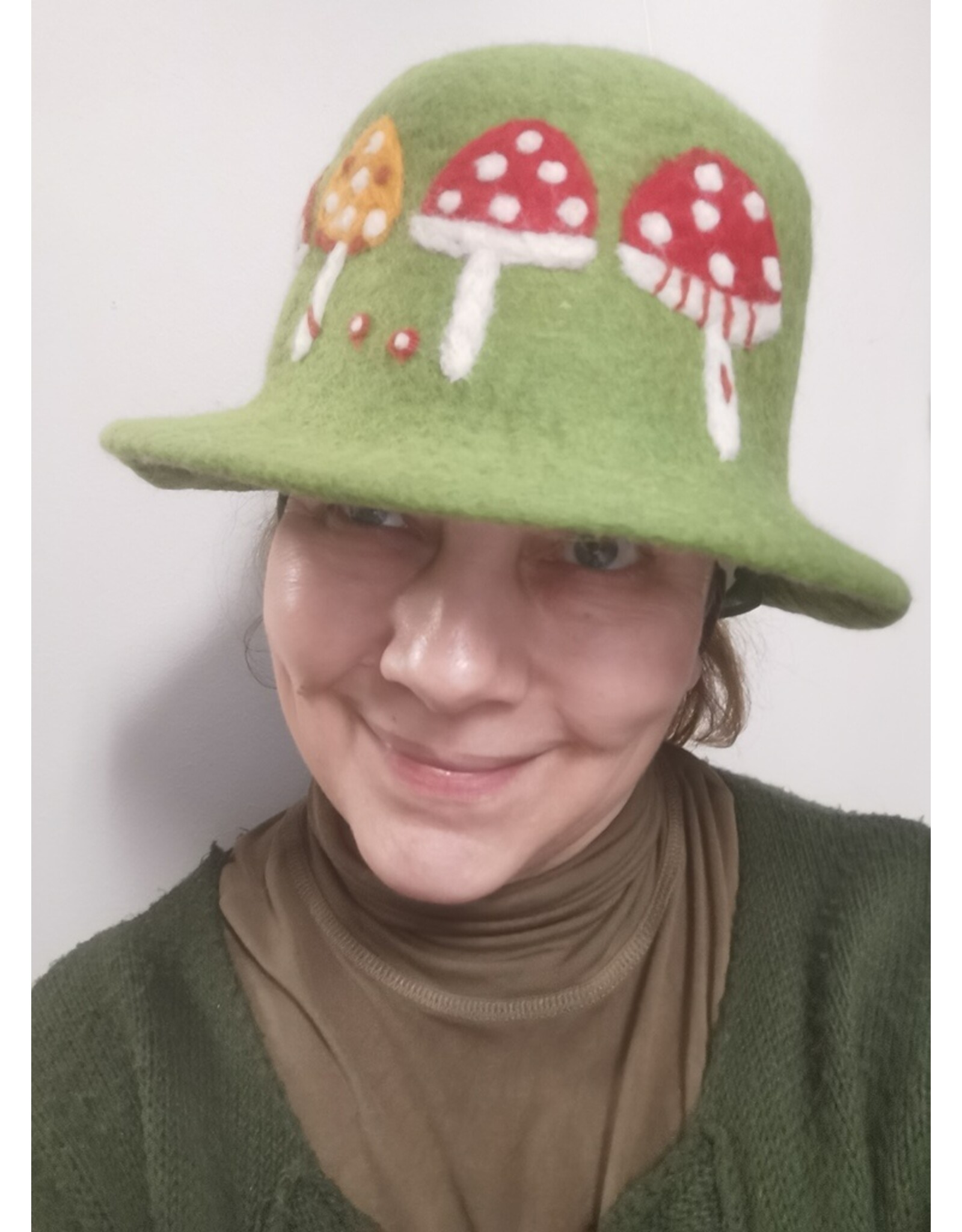 Trukado Miscellaneous - Felt hat - Sauna cap Mushrooms & Ladybug green