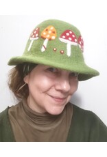 Trukado Miscellaneous - Felt hat - Sauna cap Mushrooms & Ladybug green