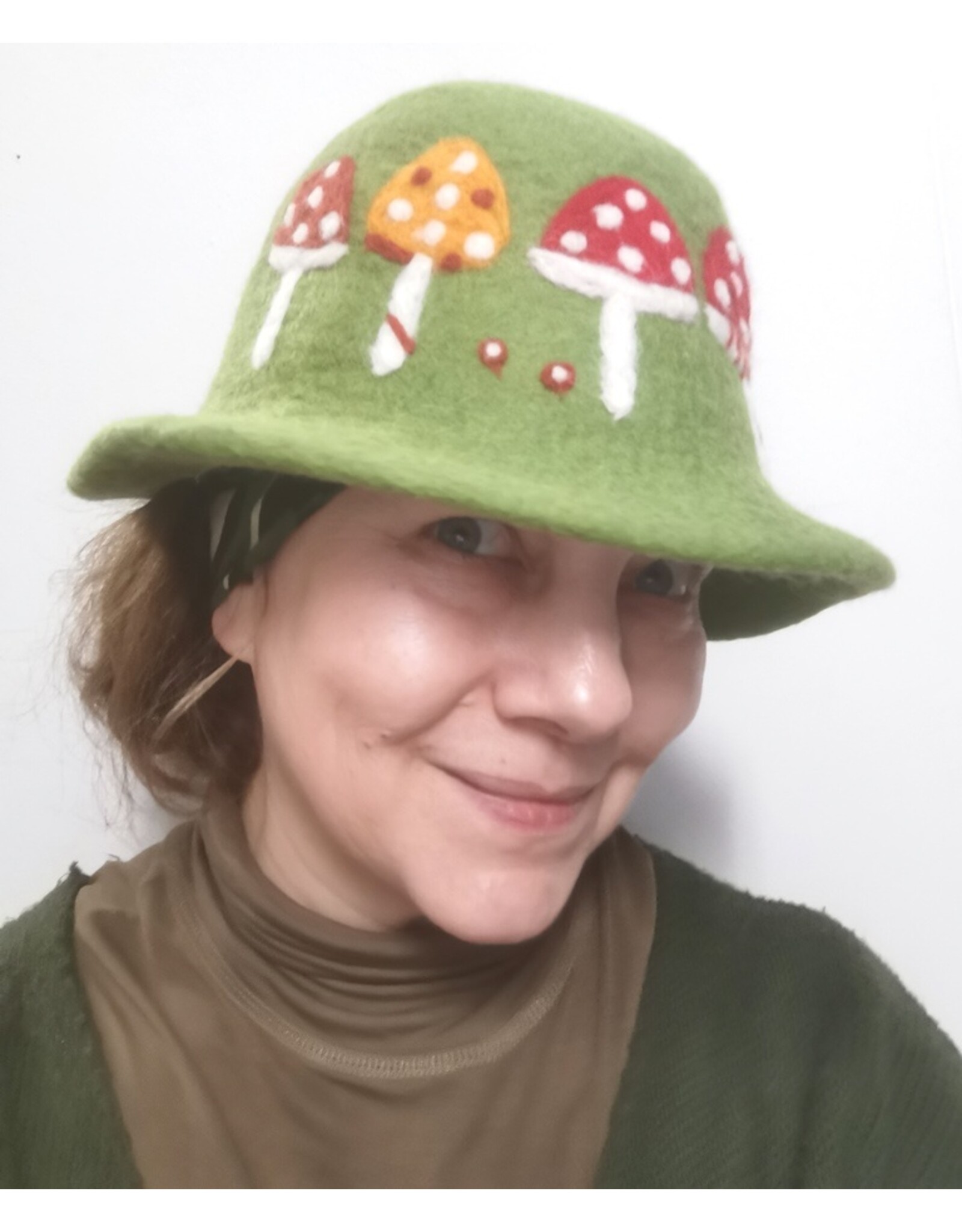 Trukado Miscellaneous - Felt hat - Sauna cap Mushrooms & Ladybug green