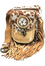 Trukado Leather Festival bags, waist bags and belt bags - Cowhide Waist Bag with Fringes and Leopard - Festival Bag Cowhide