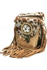 Trukado Leather Festival bags, waist bags and belt bags - Cowhide Waist Bag with Fringes and Leopard - Festival Bag Cowhide