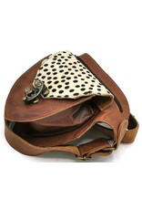 Trukado Leather Festival bags, waist bags and belt bags - Leather Ibiza Waist Bag with Leopard Print cognac