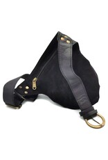 Trukado Leren Festivaltasjes, heuptassen en riemtassen - Leren Heuptas met Koeienhuid Dierenprint zwart