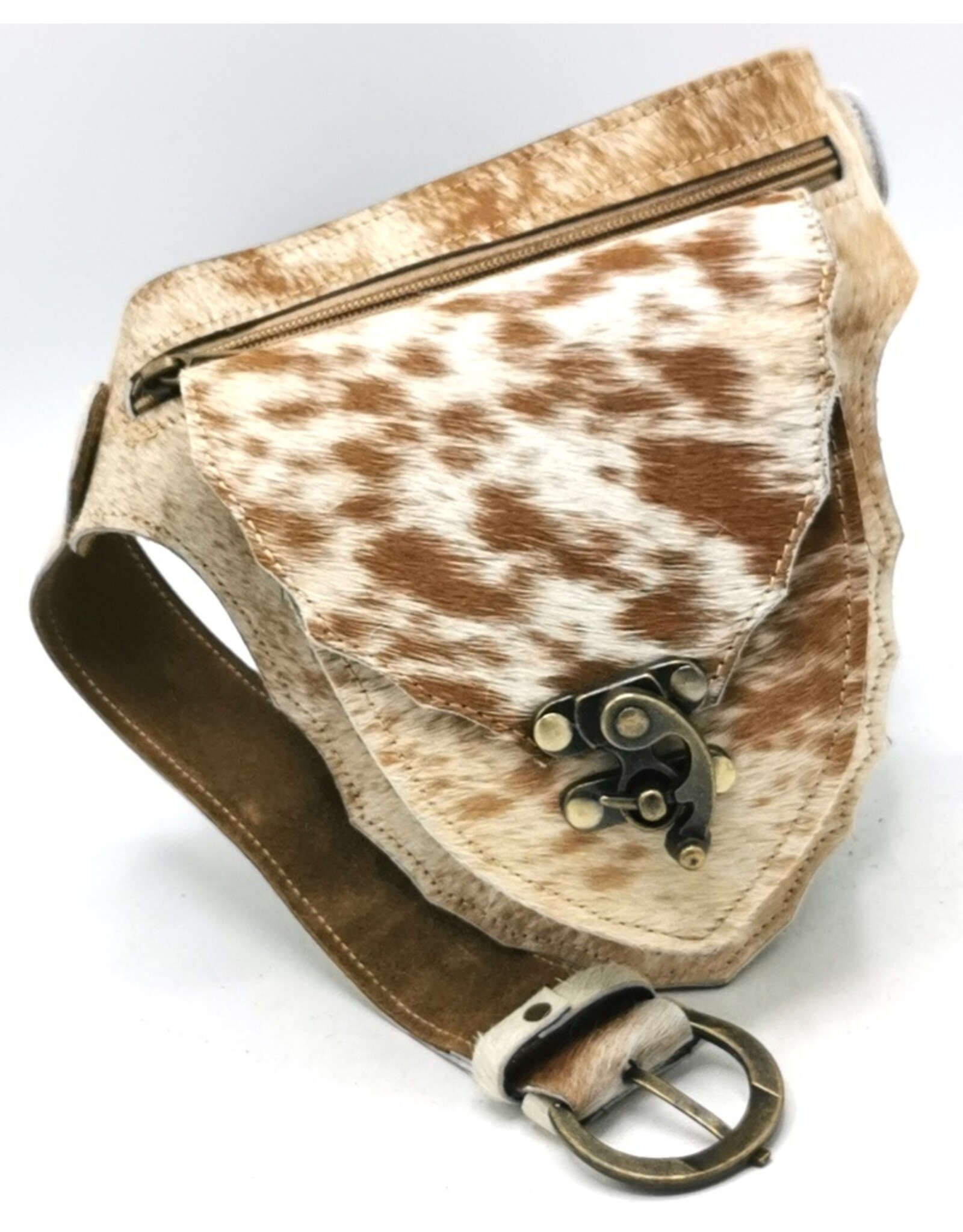 Trukado Leather Festival bags, waist bags and belt bags - Cowhide waist bag with hook - Ibiza Style Cowhide waist bag