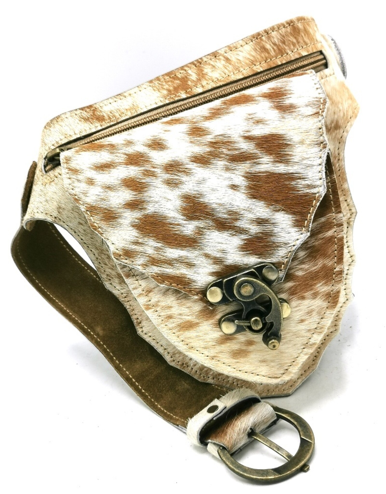 Trukado Leather Festival bags, waist bags and belt bags - Cowhide waist bag with hook - Ibiza Style Cowhide waist bag