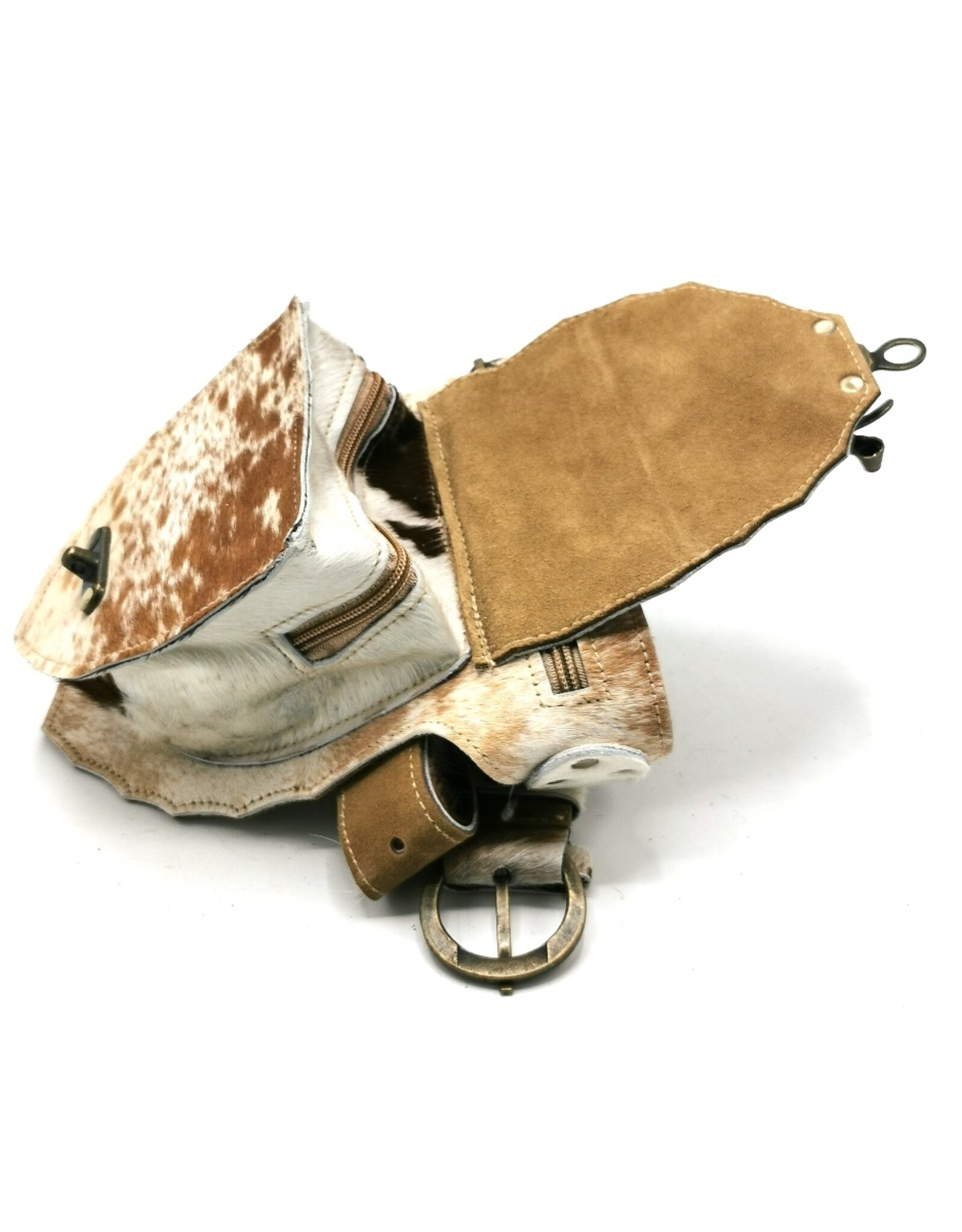 Trukado Leather Festival bags, waist bags and belt bags - Cowhide waist bag with hook - Ibiza Style Cowhide waist bag