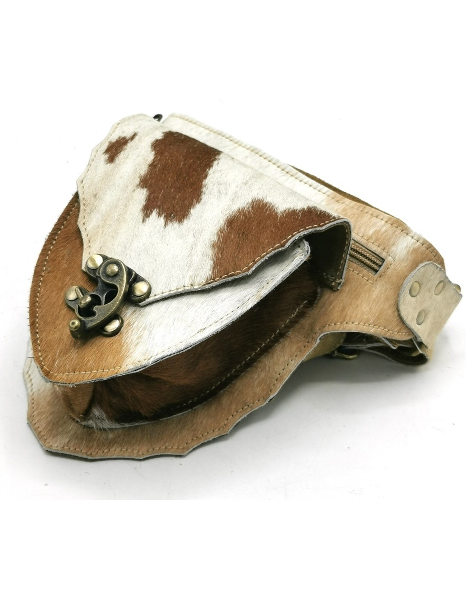 Trukado Leren Festivaltasjes, heuptassen en riemtassen - Koeienhuid heuptas met vintage haakje