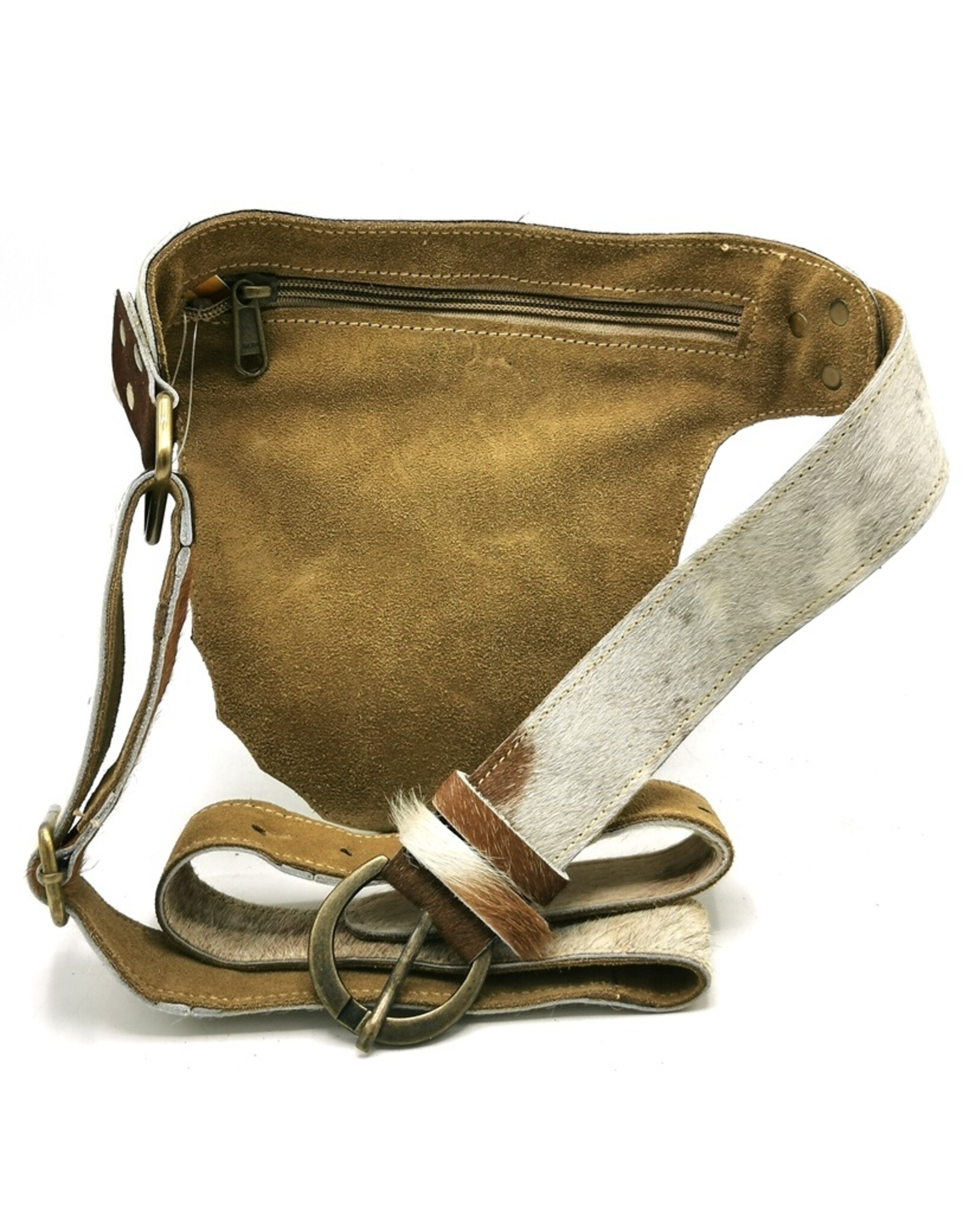 Trukado Small leather bags, cluches and more - Cowhide Hip Bag with Vintage Hook Ibiza