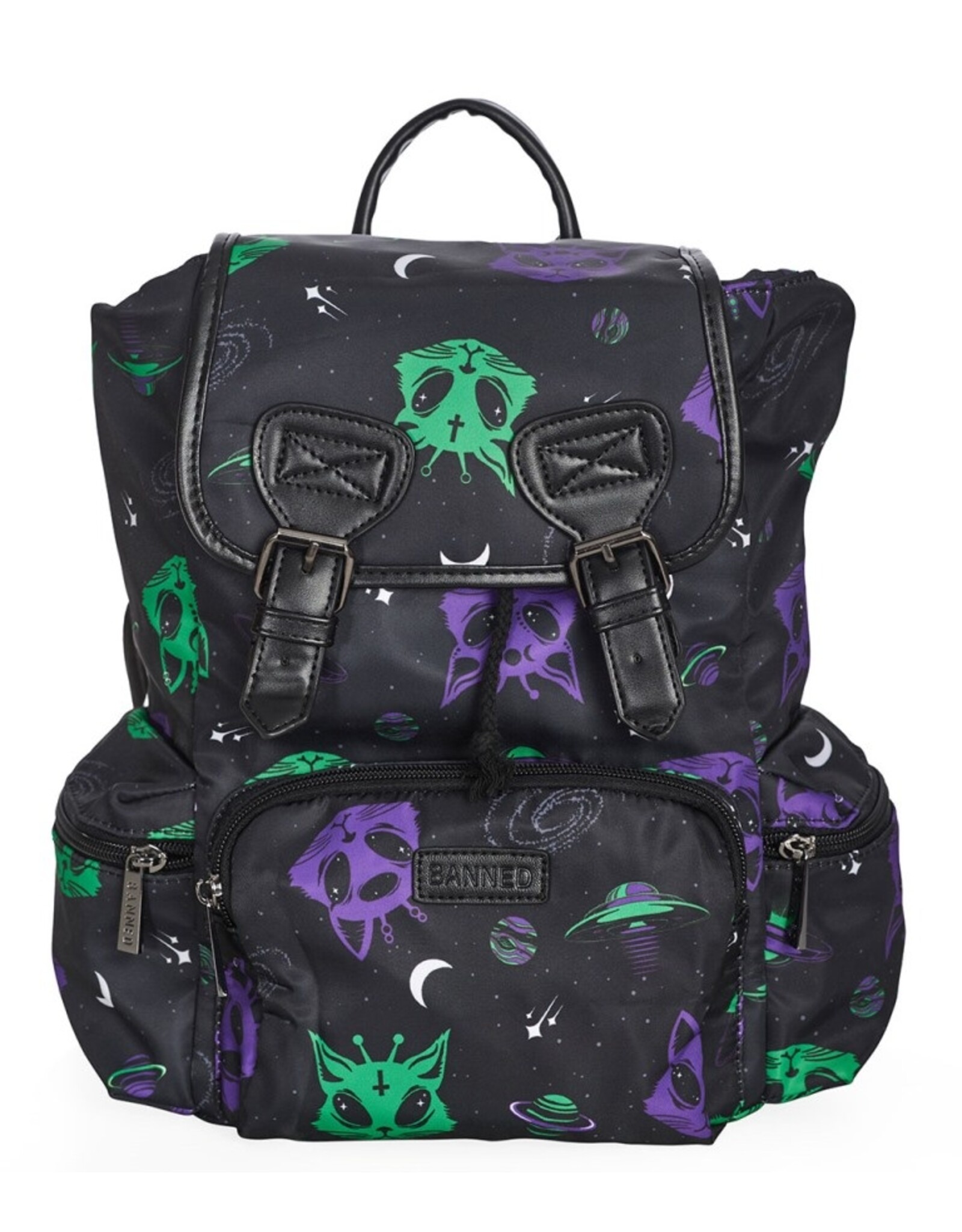 Banned Vintage bags Retro bags - Banned Alien Cat Backpack - Waterproof