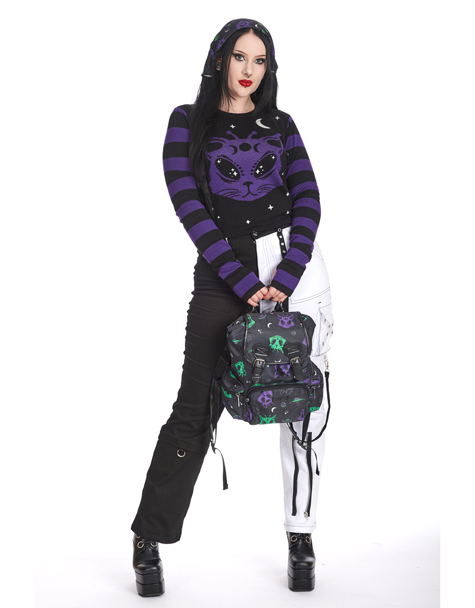 Banned Vintage bags Retro bags - Banned Alien Cat Backpack - Waterproof