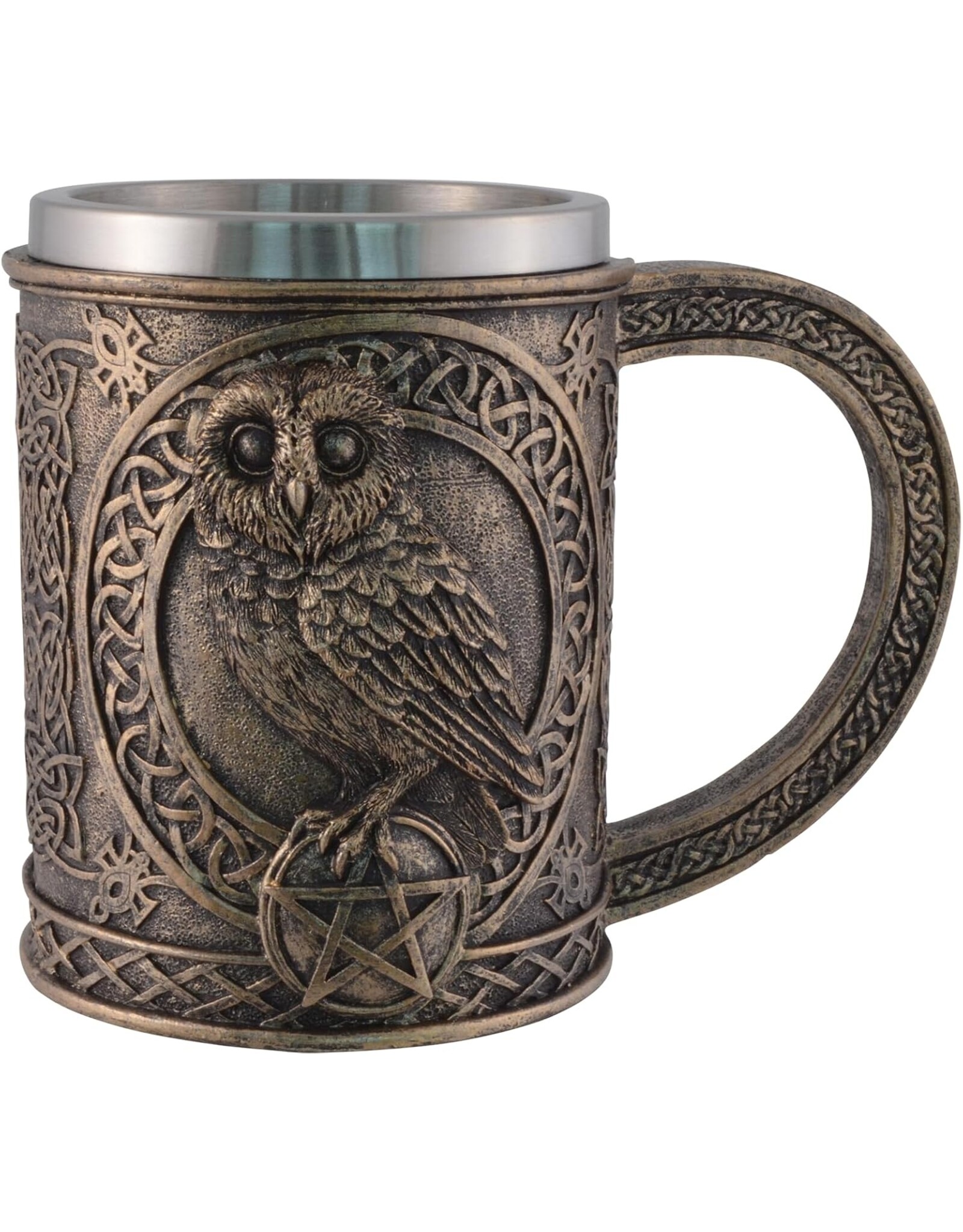 VG Tankards and goblets  - Owl Mug /Owl Beer tankard with stainless steel insert