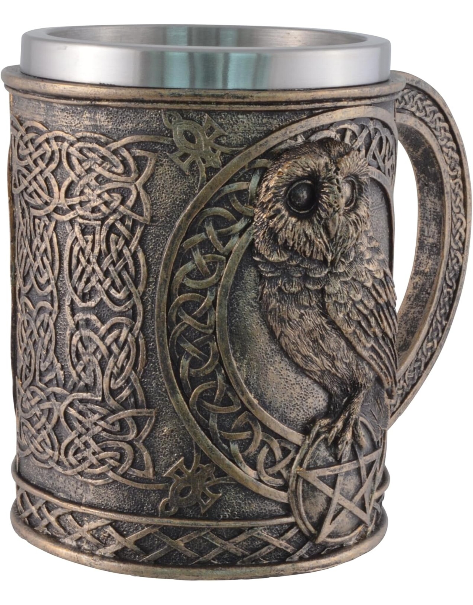 VG Tankards and goblets  - Owl Mug /Owl Beer tankard with stainless steel insert