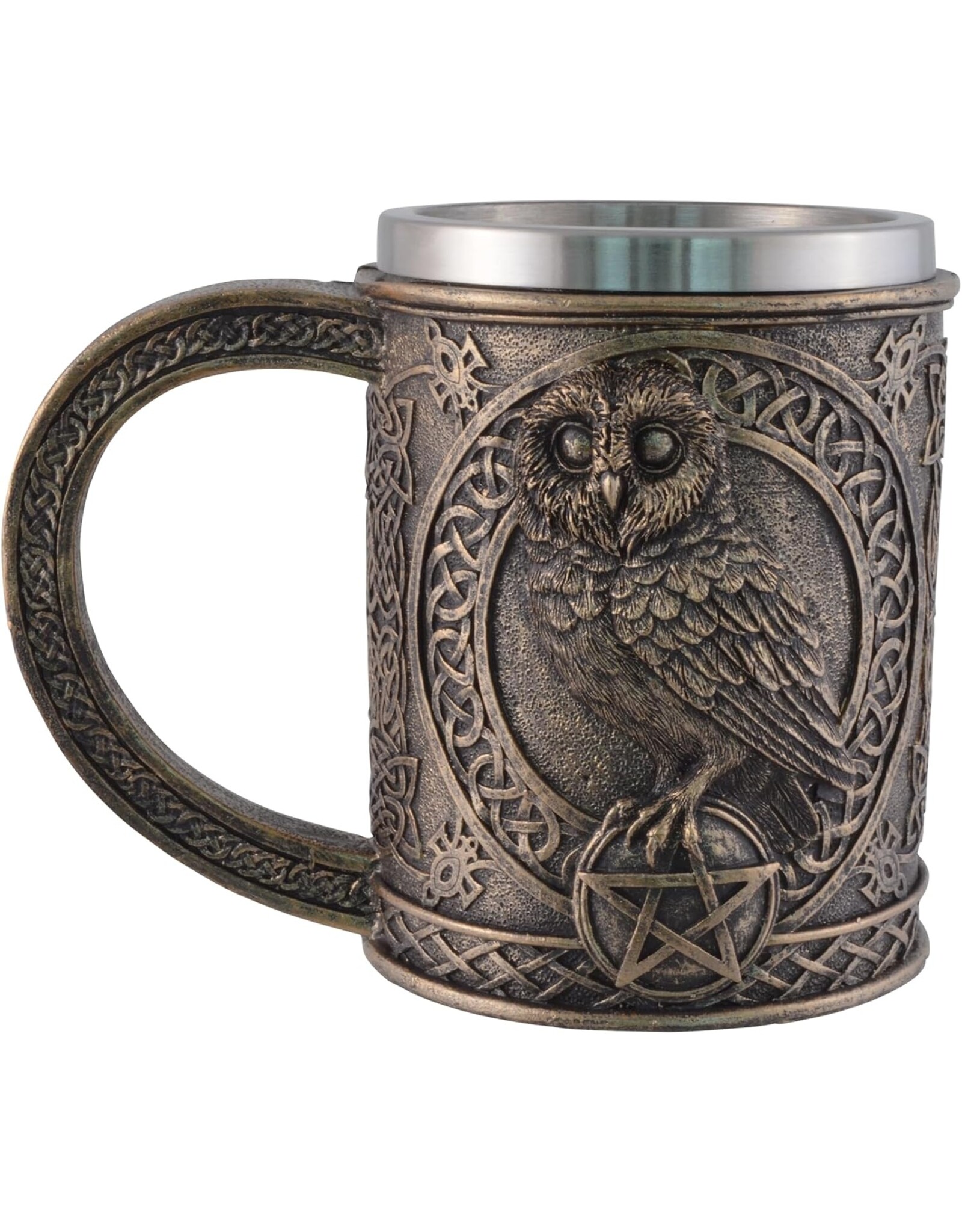 VG Tankards and goblets  - Owl Mug /Owl Beer tankard with stainless steel insert
