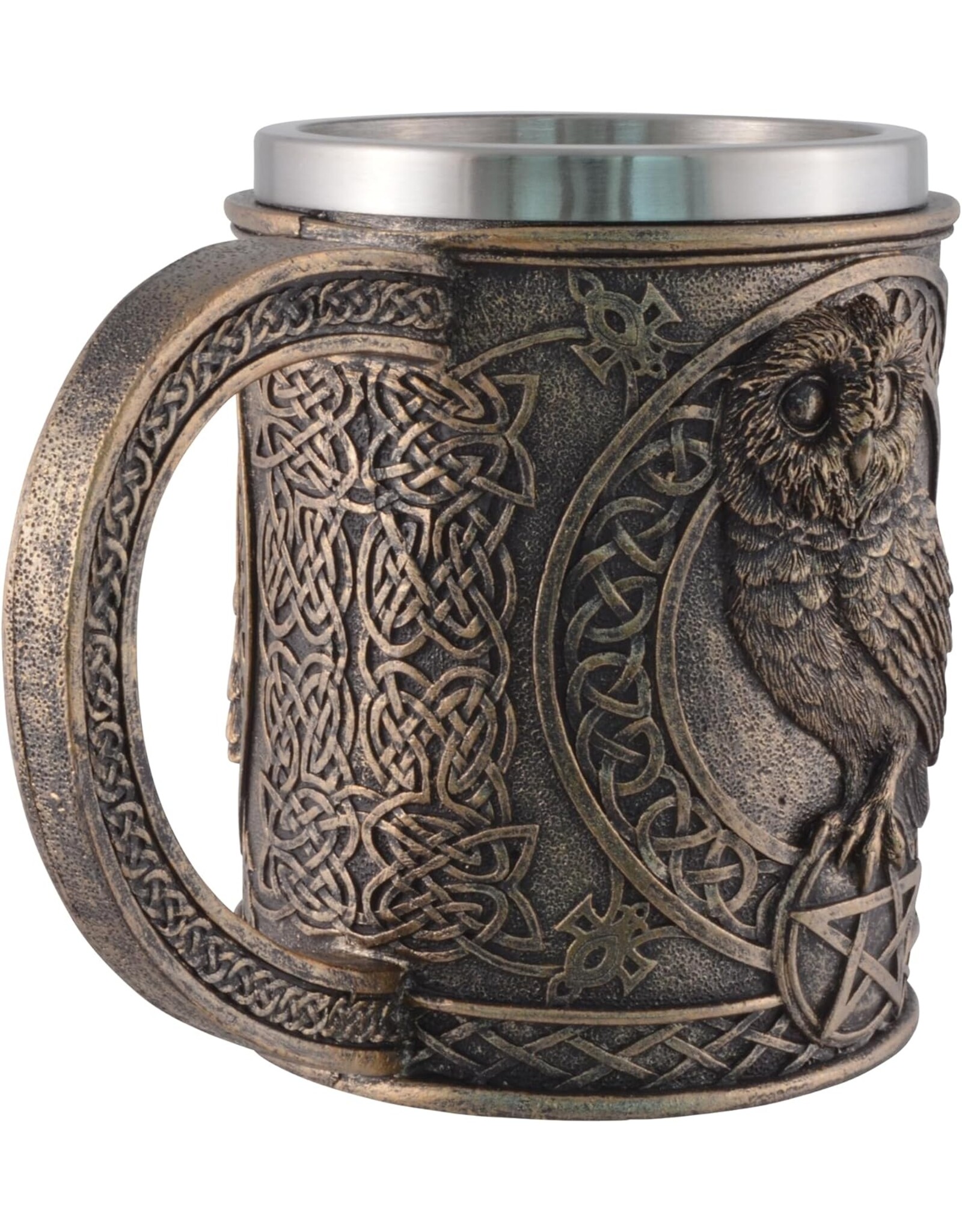 VG Tankards and goblets  - Owl Mug /Owl Beer tankard with stainless steel insert