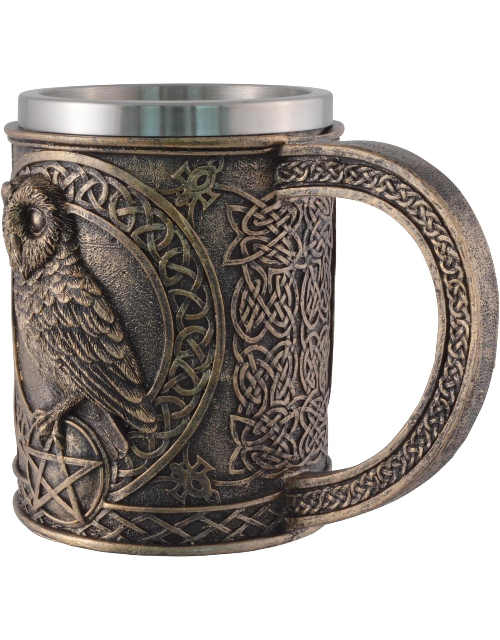 VG Tankards and goblets  - Owl Mug /Owl Beer tankard with stainless steel insert