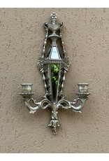 Trukado Giftware & Lifestyle - Wall Candlestick with Mirrors Baroque Silver Colour