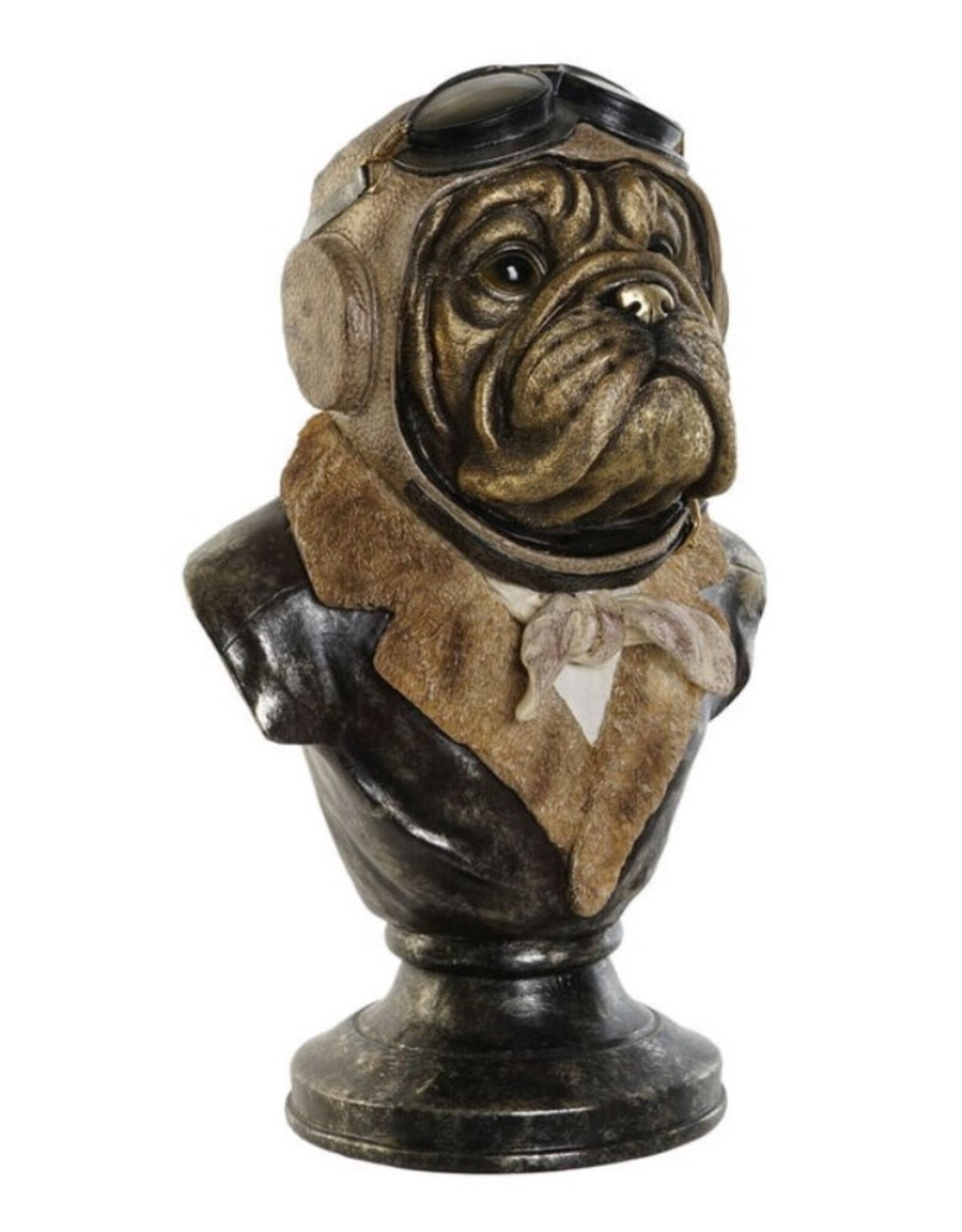 Clayre & Eef Giftware & Lifestyle - Bulldog Pilot Bust 34.8cm