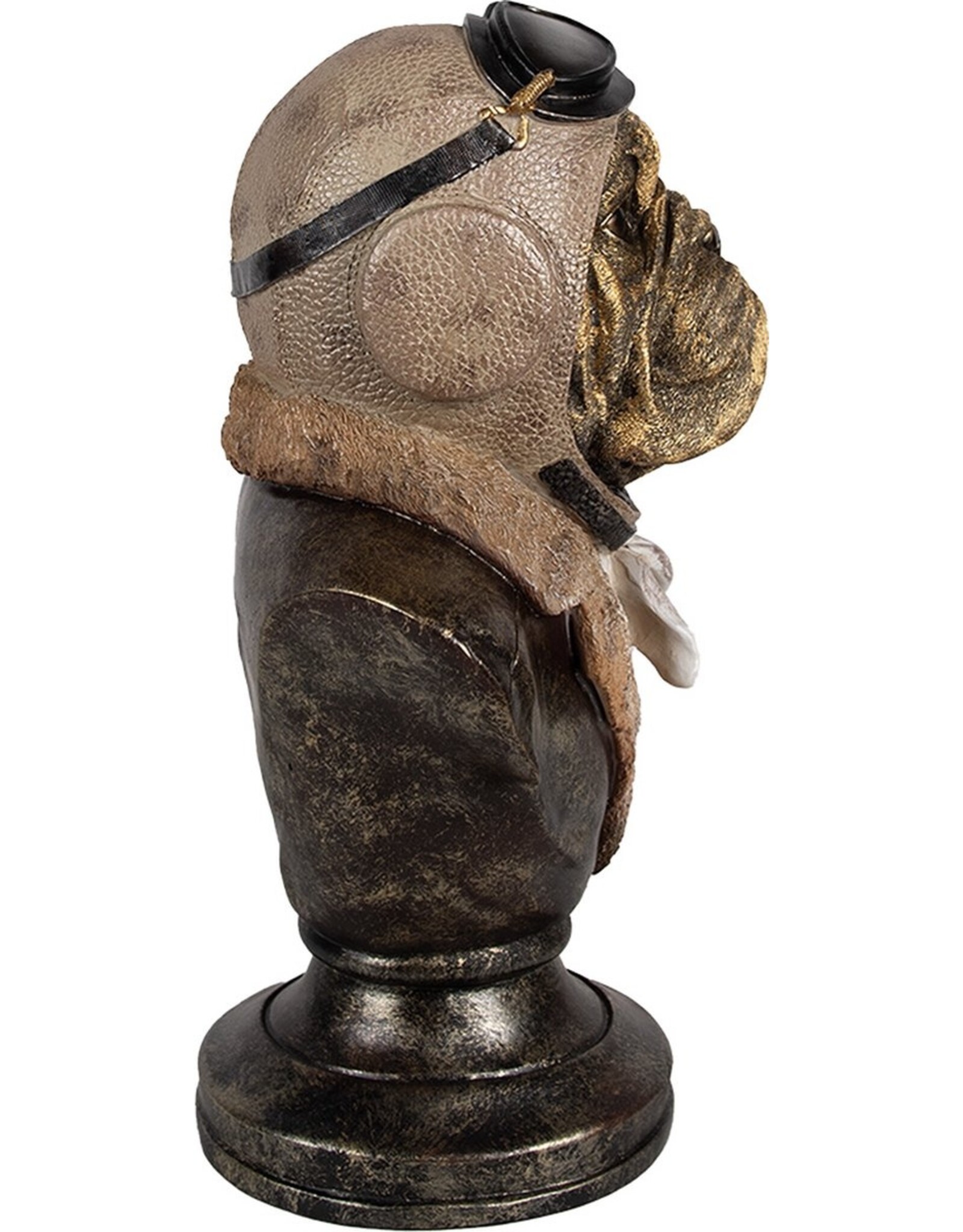 Clayre & Eef Giftware & Lifestyle - Bulldog Pilot Bust 34.8cm