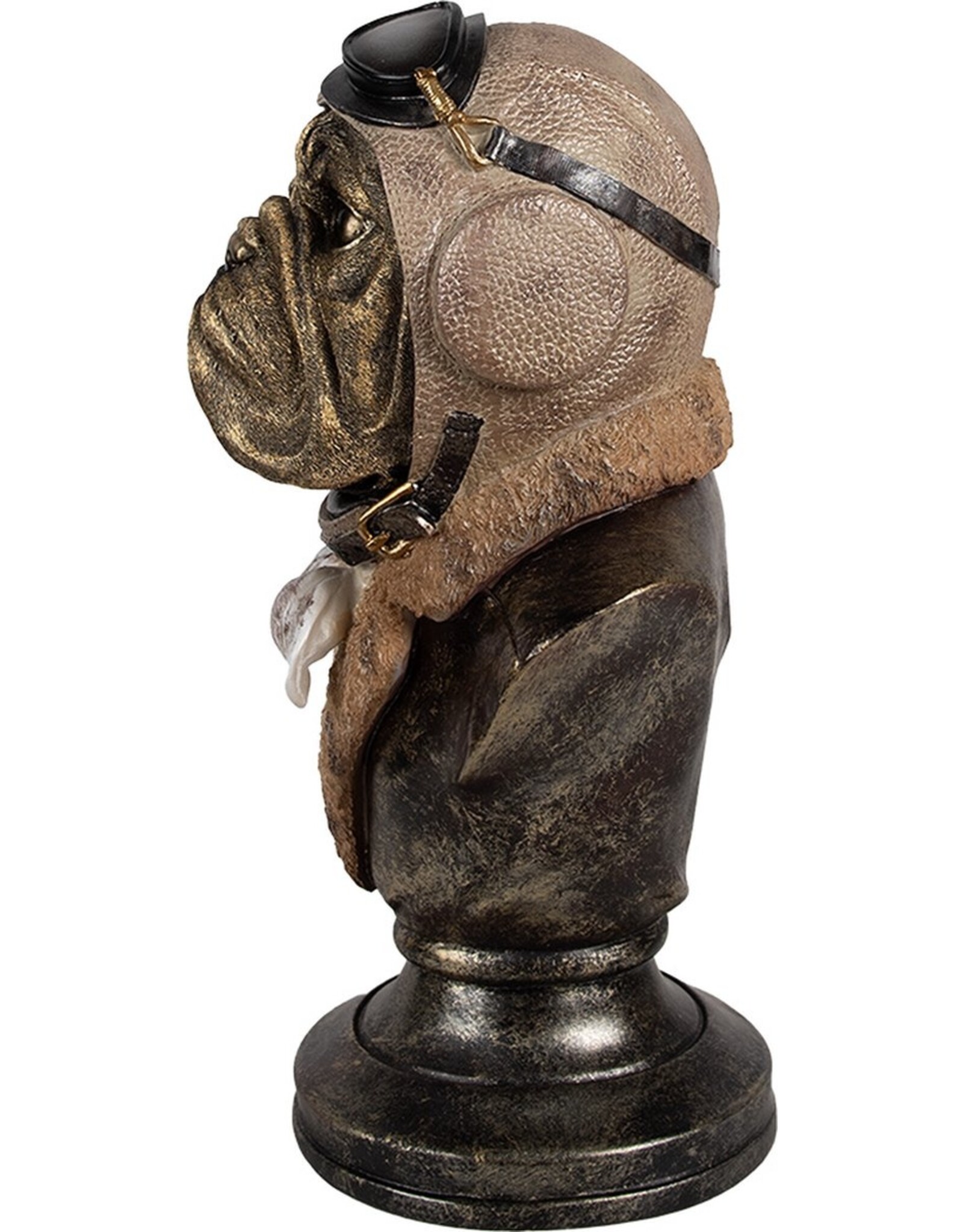 Clayre & Eef Giftware & Lifestyle - Bulldog Pilot Bust 34.8cm