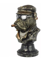 JB Giftware & Lifestyle - English Bulldog as Biker Smoking Cigar Bust 35.7cm
