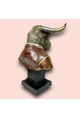 JB Giftware & Lifestyle - Stier gekleed als een Gentleman Buste 34,8cm