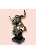 JB Giftware & Lifestyle - Stier gekleed als een Gentleman Buste 34,8cm