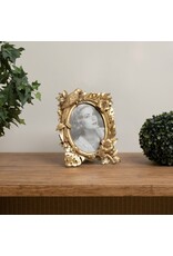 Trukado Miscellaneous -   Photoframe with Bird, Flowers and Leaves gold colour