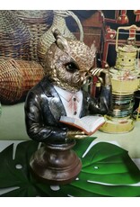 JB Giftware & Lifestyle - Uil met Monocle en Boek Buste 35,2cm