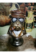 JB Giftware & Lifestyle - English Bulldog as Biker Smoking Cigar Bust 35.7cm