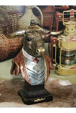 JB Giftware & Lifestyle - Stier gekleed als een Gentleman Buste 34,8cm