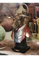 JB Giftware & Lifestyle - Stier gekleed als een Gentleman Buste 34,8cm