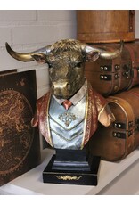 JB Giftware & Lifestyle - Stier gekleed als een Gentleman Buste 34,8cm