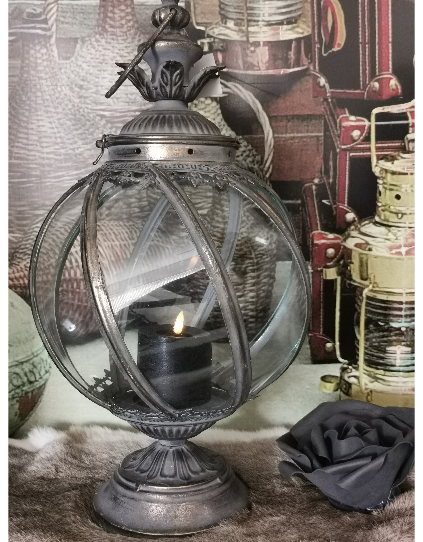 Trukado Miscellaneous - Lantern Glass Globe on Foot Victorian Style