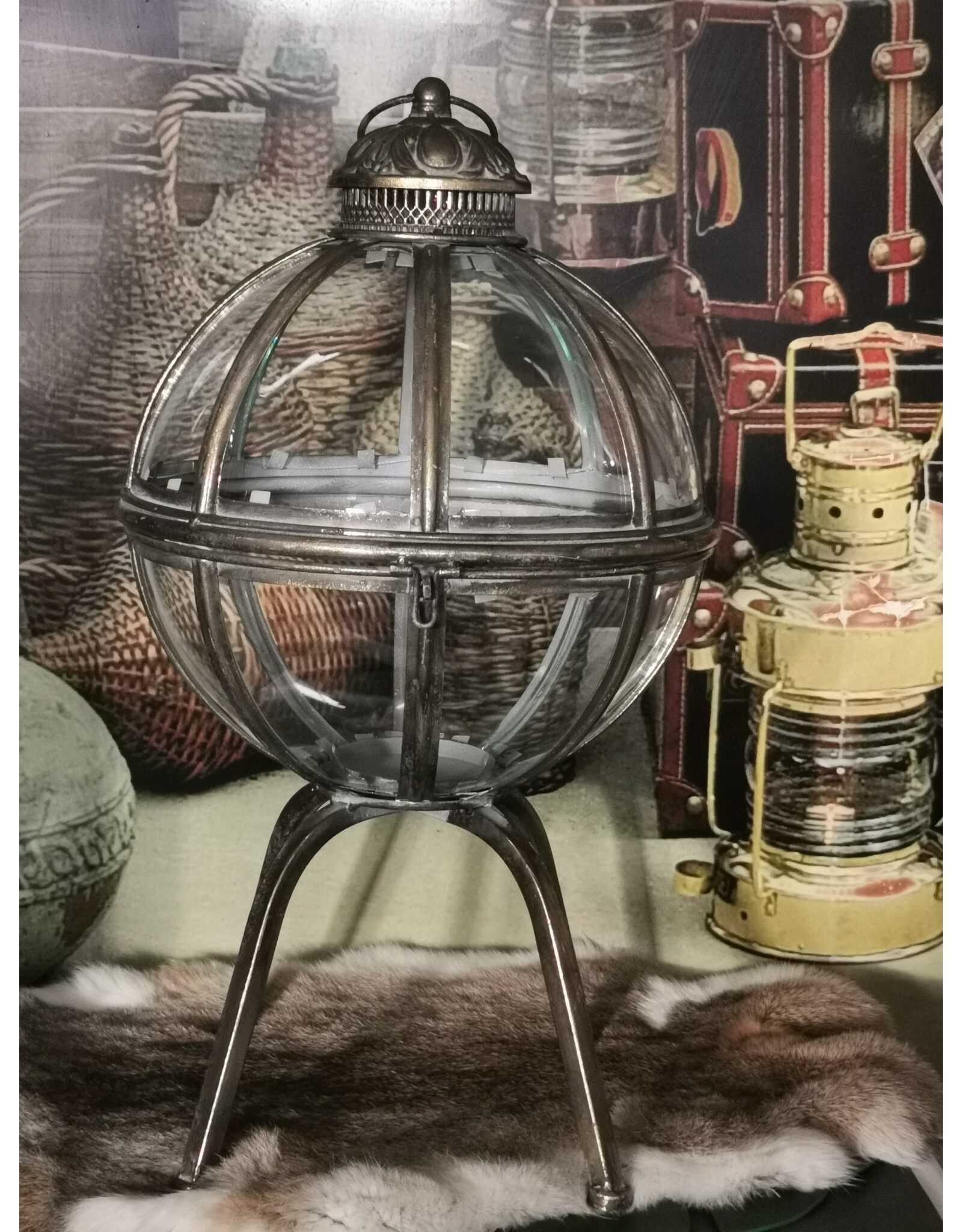 Trukado Miscellaneous - Lantern Glass Globe on Legs Gregorian Style