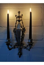 Trukado Giftware & Lifestyle - Wall Candlestick with Mirrors Baroque Silver Colour