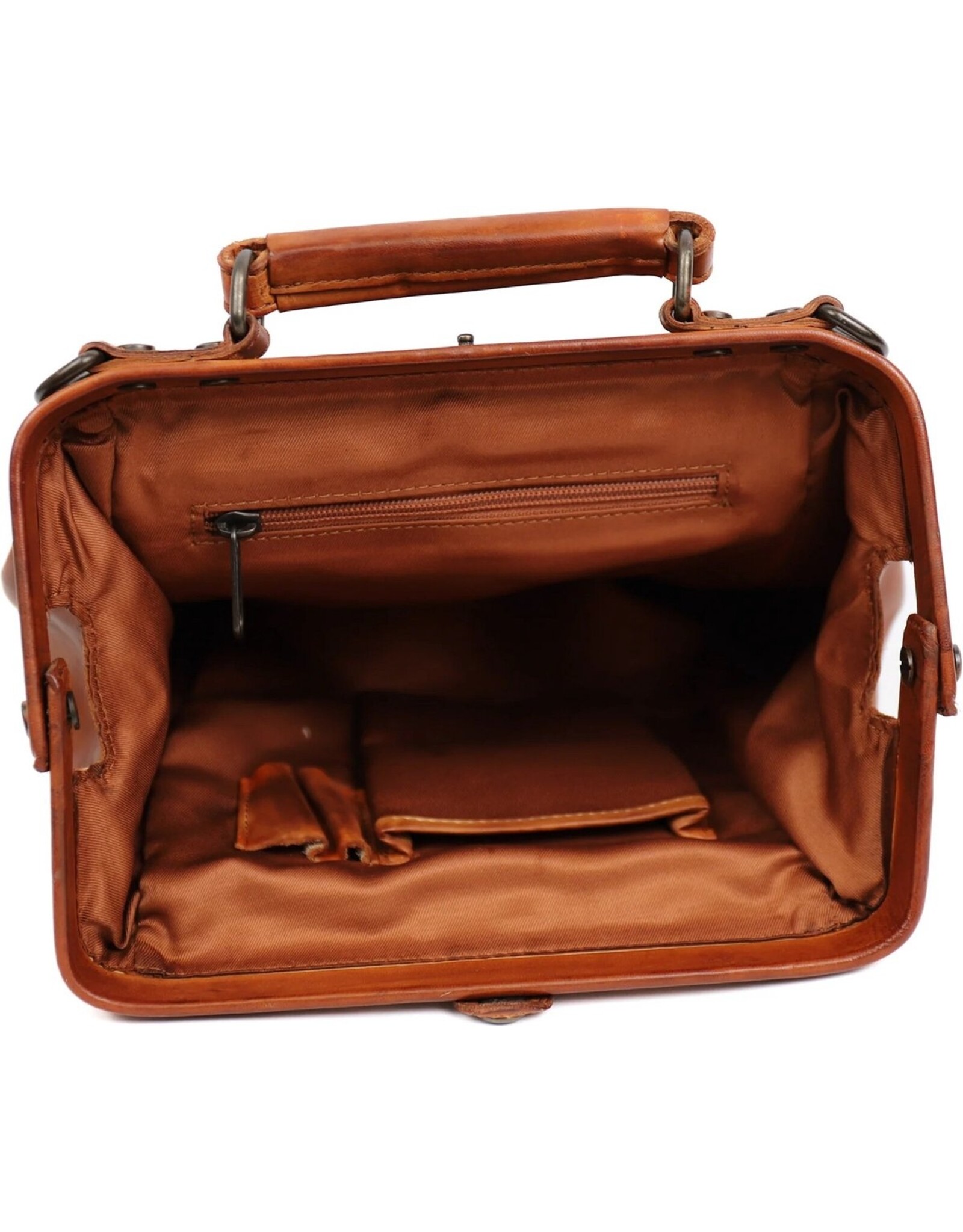 Bear Design Leren rugzakken  Leren shoppers - Bear Design Rugtas-Schoudertas 'Shelly' cognac