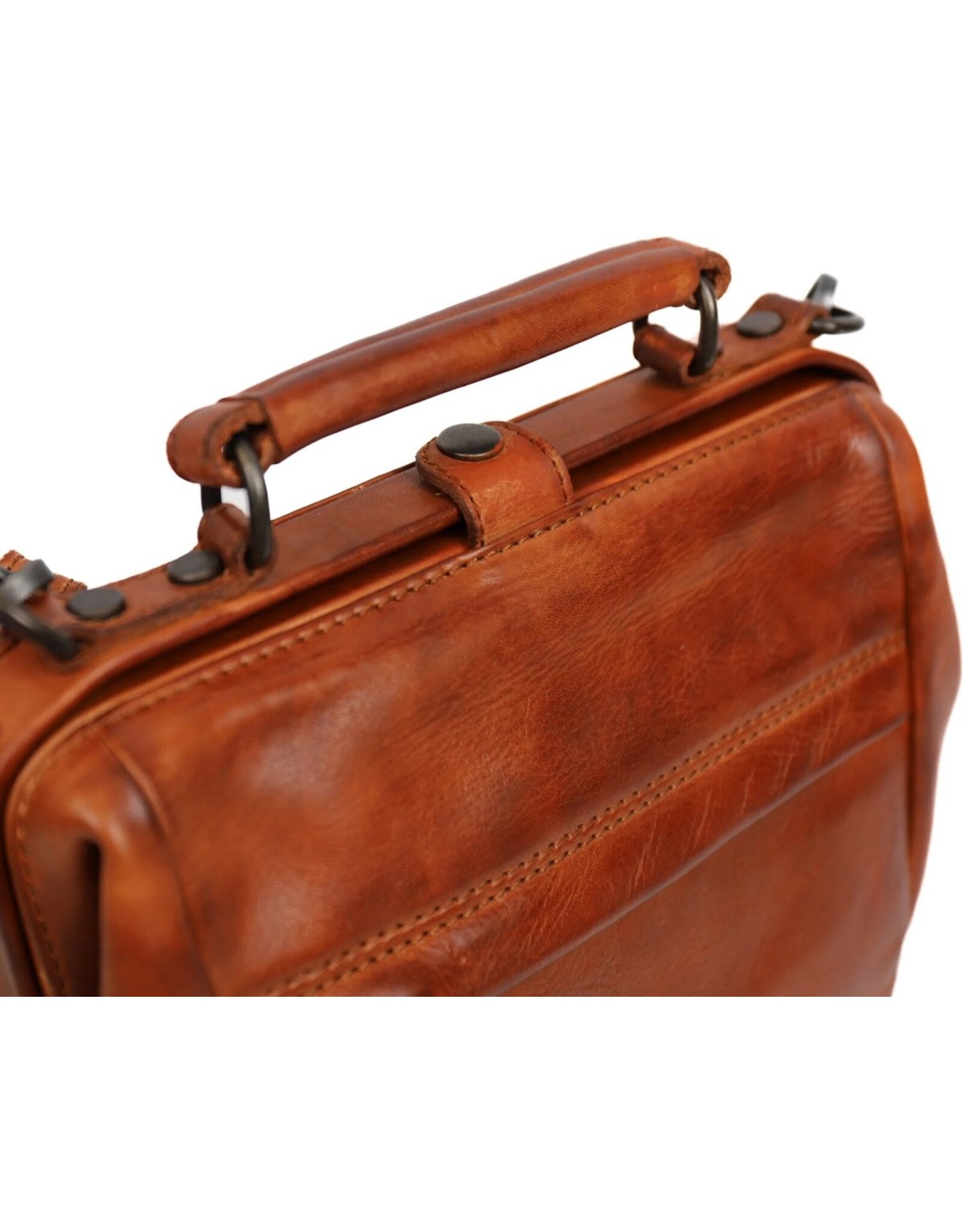 Bear Design Leren rugzakken  Leren shoppers - Bear Design Rugtas-Schoudertas 'Shelly' cognac