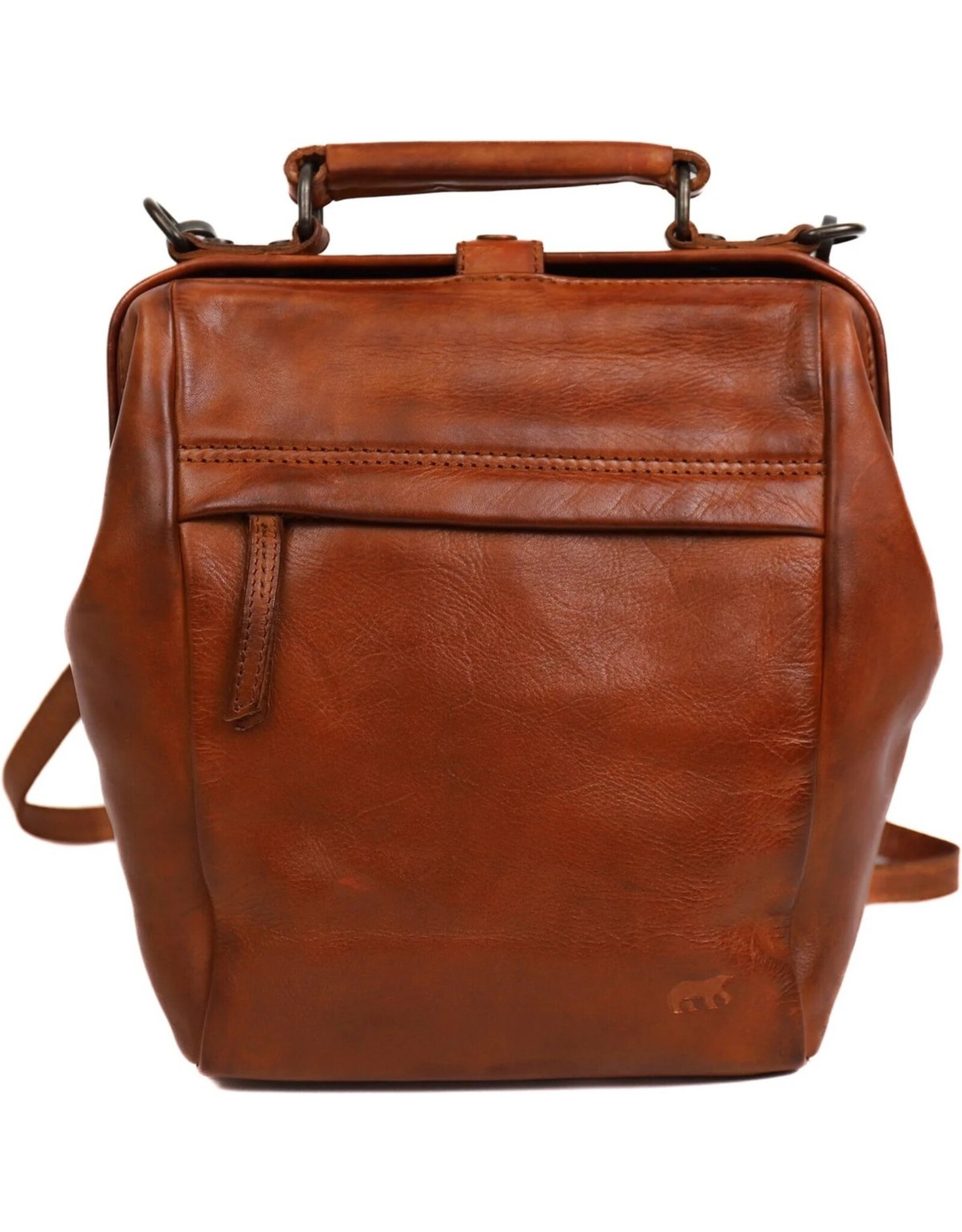 Bear Design Leren rugzakken  Leren shoppers - Bear Design Rugtas-Schoudertas 'Shelly' cognac