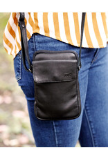 Bear Design Leren schoudertassen Leren crossbody tassen - Bear Design Telefoontasje "Igor" zwart