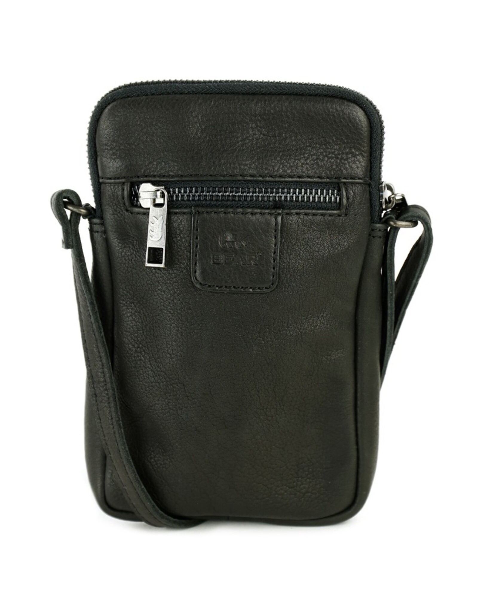 Bear Design Leren schoudertassen Leren crossbody tassen - Bear Design Telefoontasje "Igor" zwart