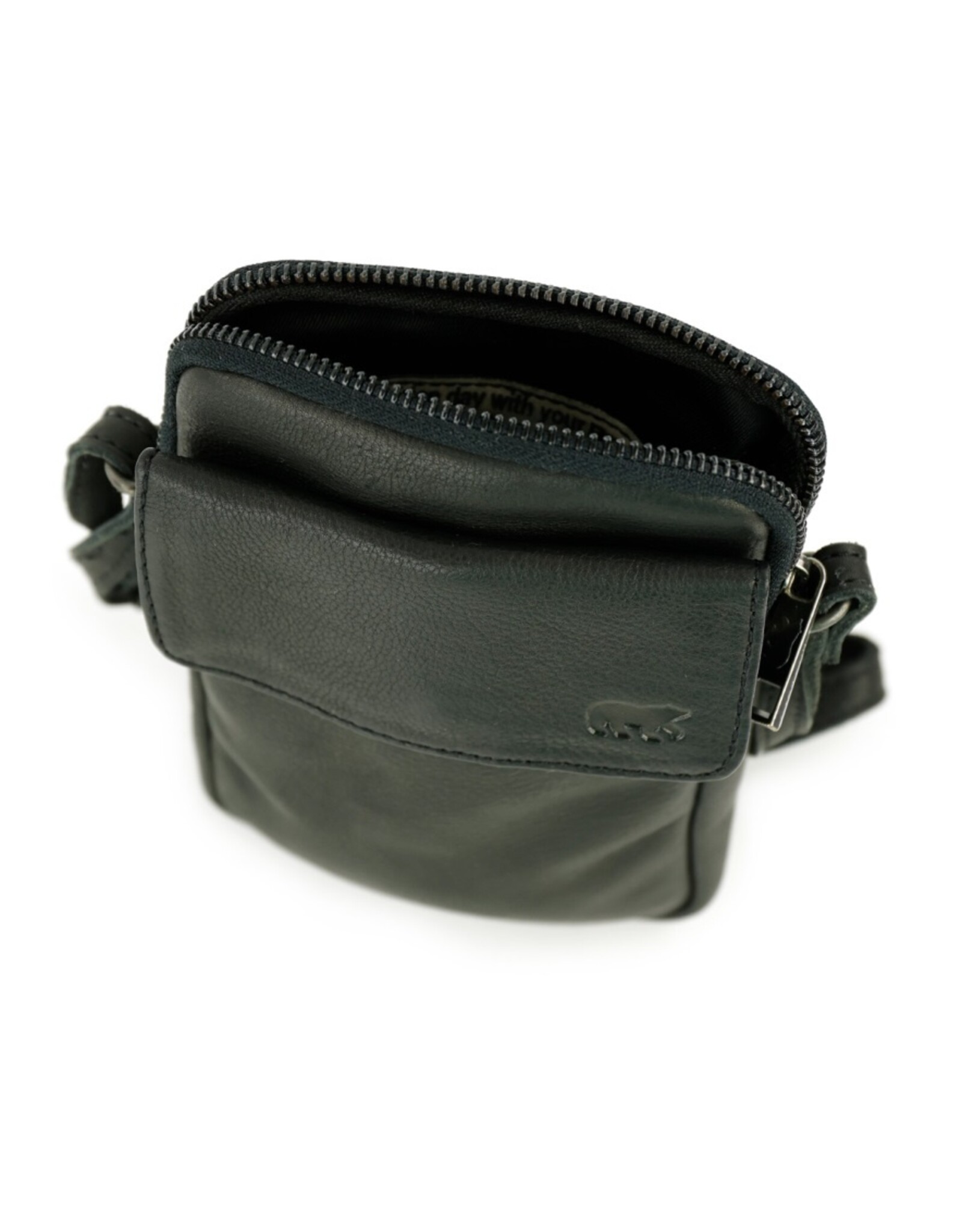 Bear Design Leren schoudertassen Leren crossbody tassen - Bear Design Telefoontasje "Igor" zwart