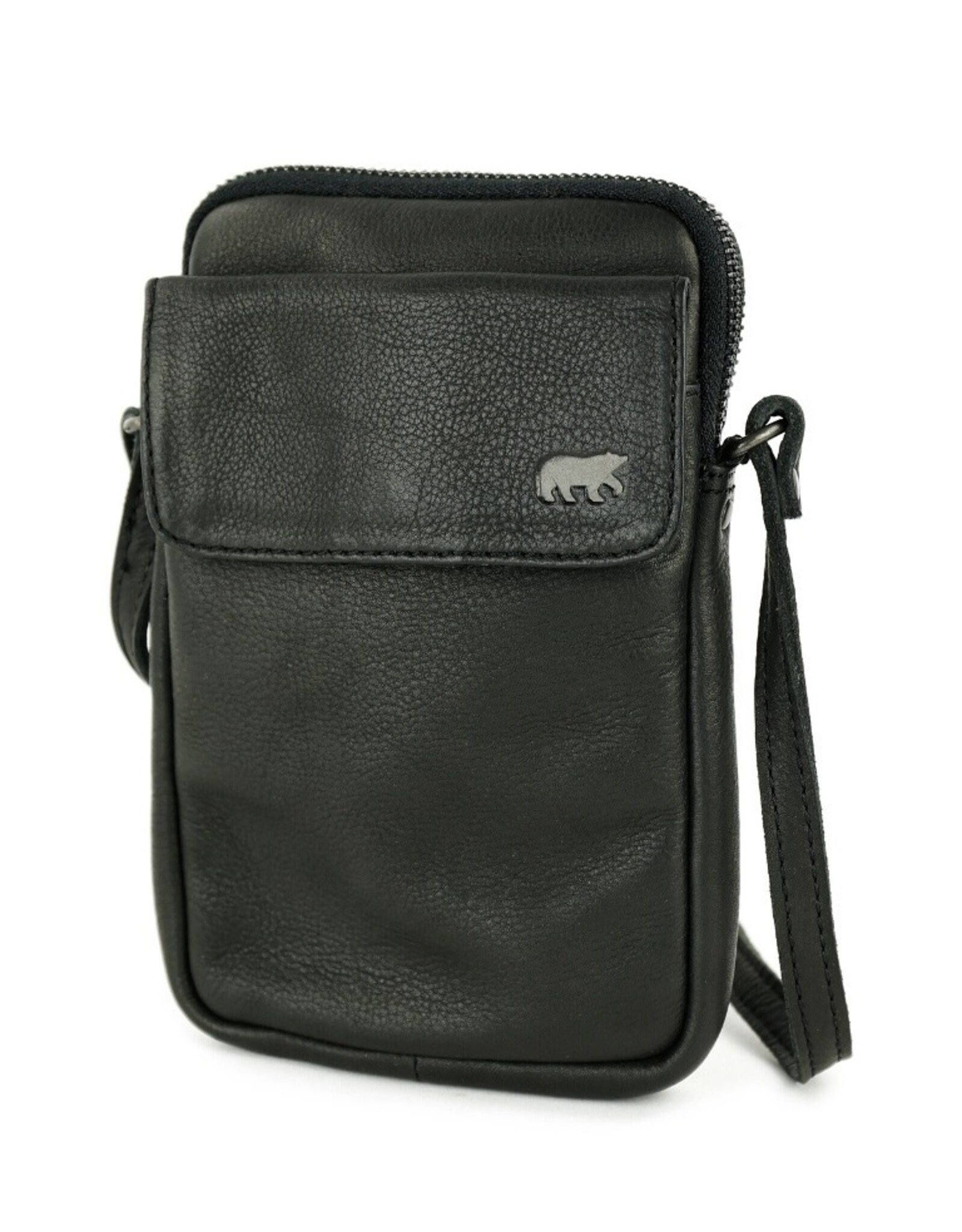 Bear Design Leren schoudertassen Leren crossbody tassen - Bear Design Telefoontasje "Igor" zwart