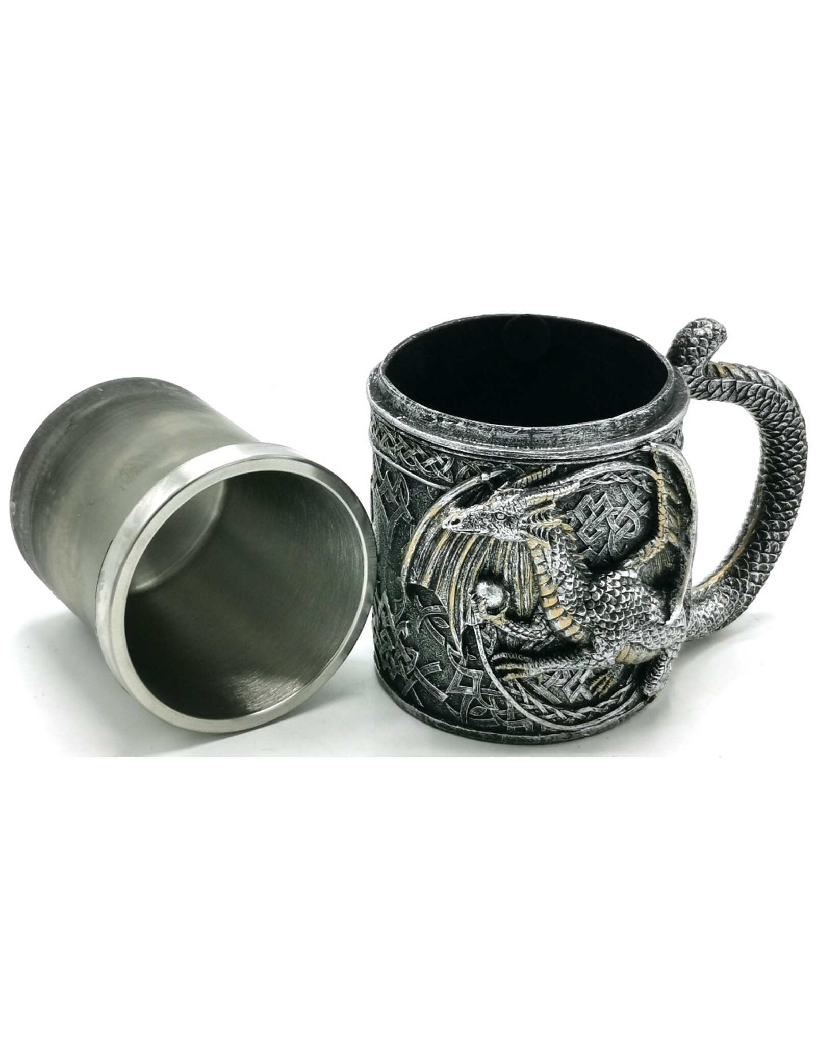 VG Drinkware - Draken Mok Bierpul Draak houdt een bol