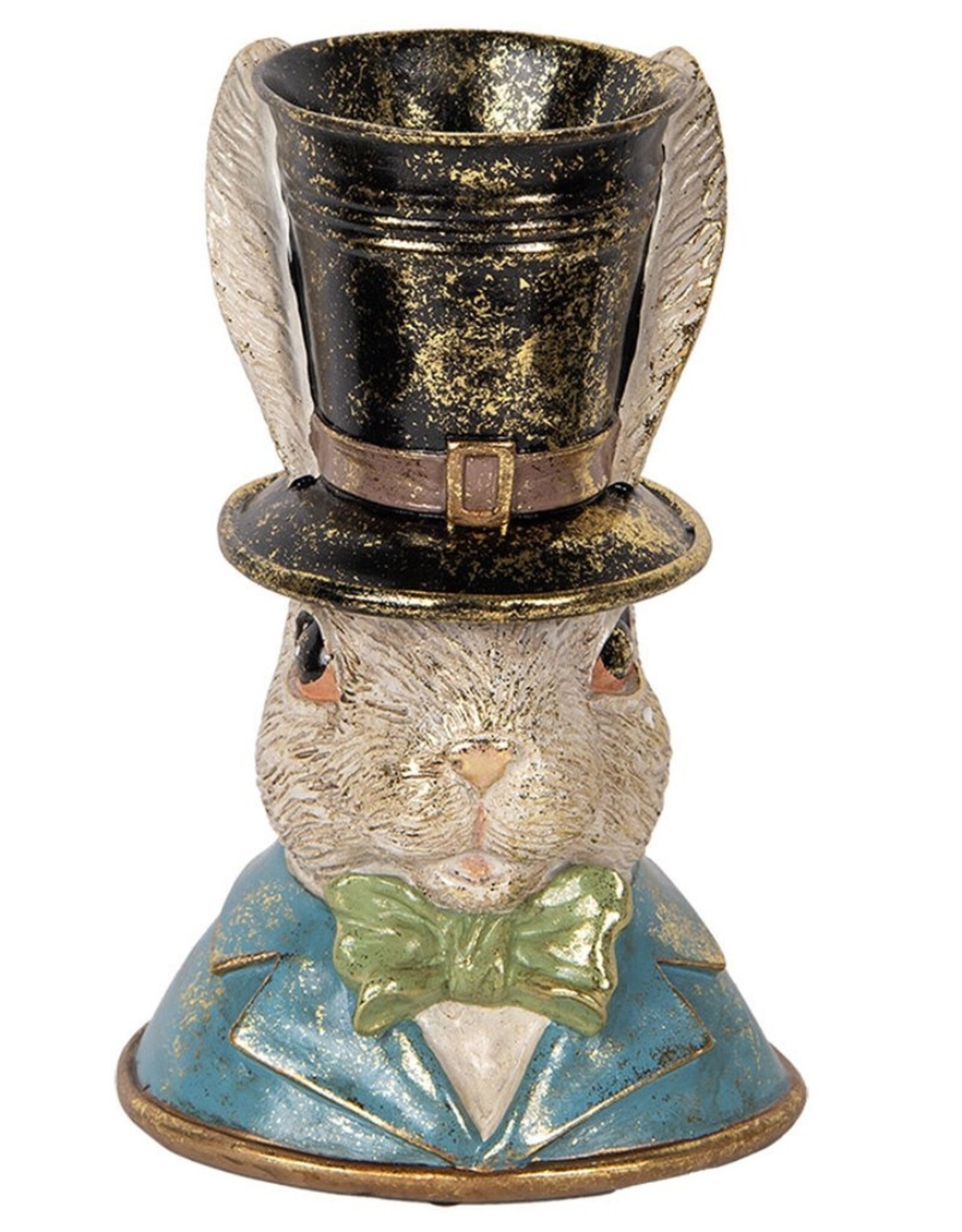 C&E Giftware Beelden Collectables - Decoratief Beeld Konijn met Hoge Hoed Buste 29cm