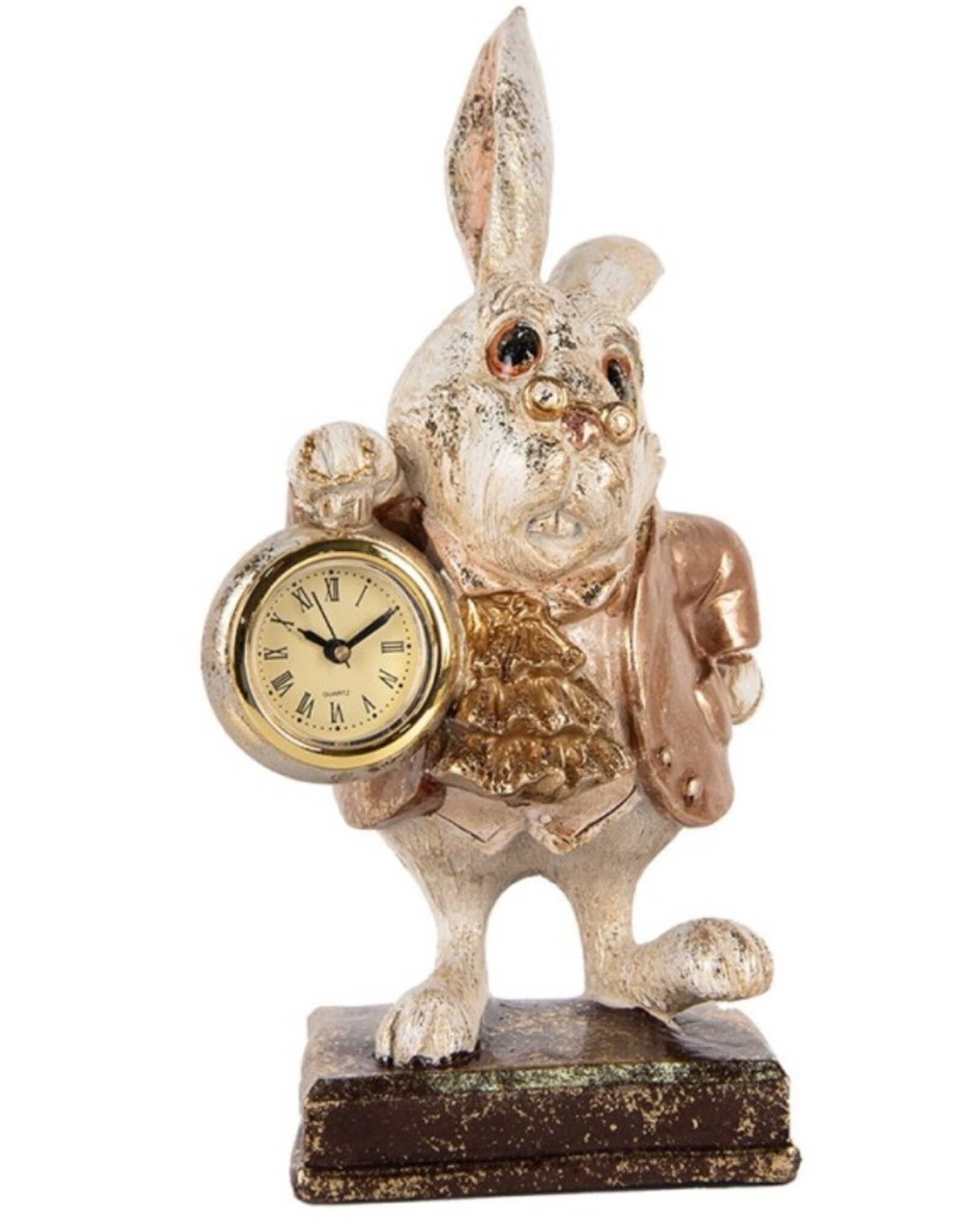 C&E Giftware Figurines Collectables - Rabbit with Clock figurine 26cm